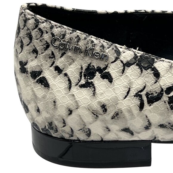 Calvin Klein Emerin Womens 6 Pointed Toe Vegan Snakeskin Slip Ons Comfort Shoes - Picture 5 of 15